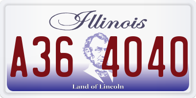 IL license plate A364040