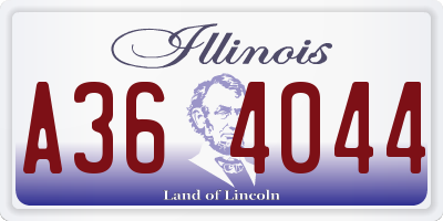 IL license plate A364044