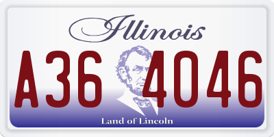 IL license plate A364046