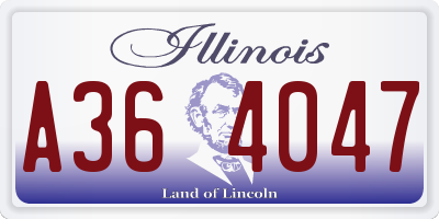 IL license plate A364047