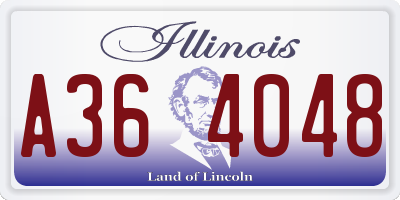 IL license plate A364048