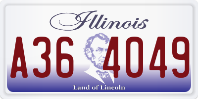 IL license plate A364049