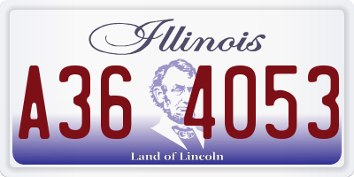 IL license plate A364053
