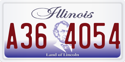 IL license plate A364054