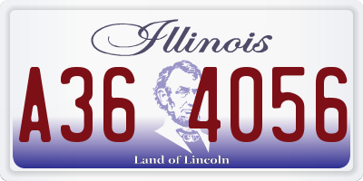 IL license plate A364056