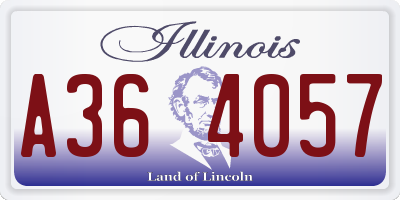 IL license plate A364057