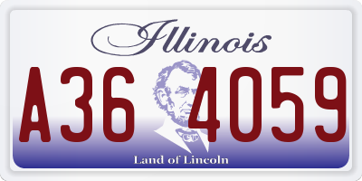 IL license plate A364059