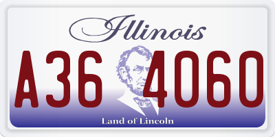 IL license plate A364060