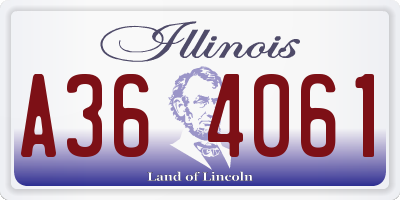 IL license plate A364061