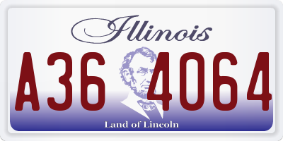 IL license plate A364064