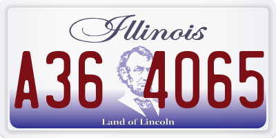 IL license plate A364065