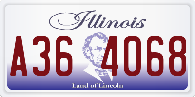 IL license plate A364068