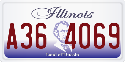 IL license plate A364069