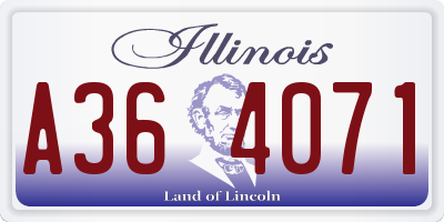 IL license plate A364071