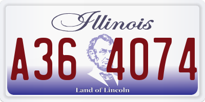 IL license plate A364074