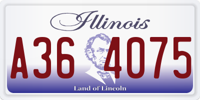 IL license plate A364075