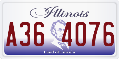 IL license plate A364076