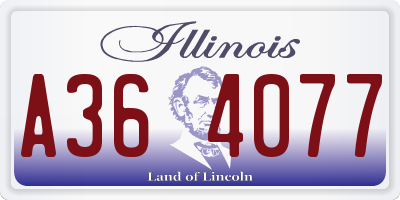 IL license plate A364077