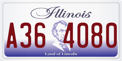 IL license plate A364080