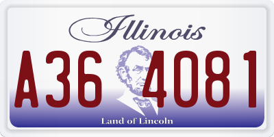 IL license plate A364081