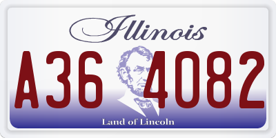 IL license plate A364082