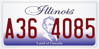 IL license plate A364085