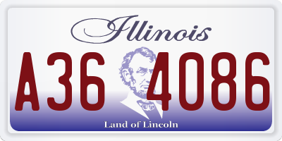 IL license plate A364086