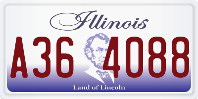 IL license plate A364088