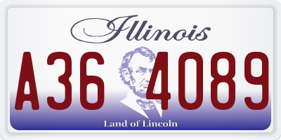 IL license plate A364089