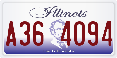 IL license plate A364094