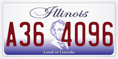 IL license plate A364096