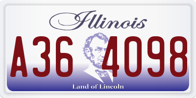 IL license plate A364098
