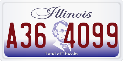IL license plate A364099