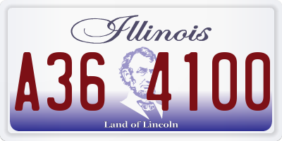 IL license plate A364100