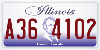 IL license plate A364102