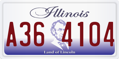 IL license plate A364104