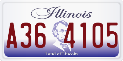 IL license plate A364105