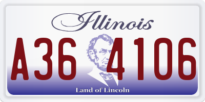 IL license plate A364106