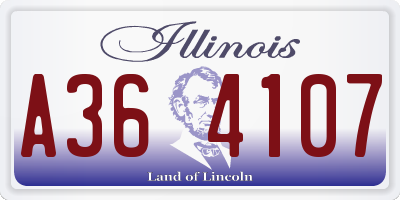 IL license plate A364107