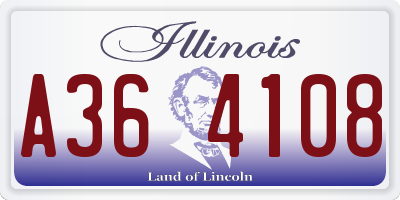 IL license plate A364108