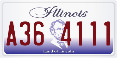 IL license plate A364111
