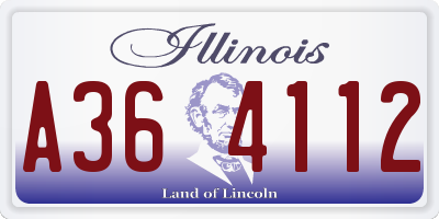 IL license plate A364112