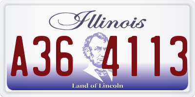 IL license plate A364113