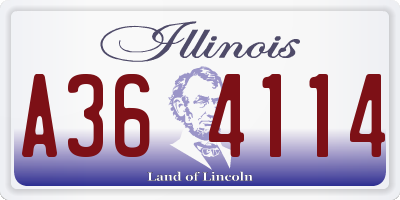 IL license plate A364114