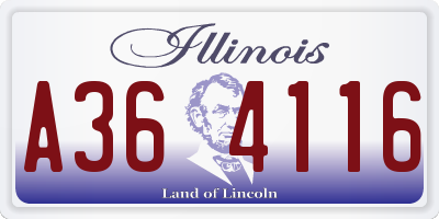 IL license plate A364116