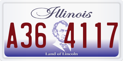 IL license plate A364117