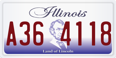IL license plate A364118