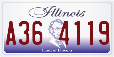 IL license plate A364119
