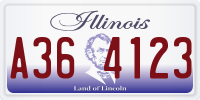 IL license plate A364123