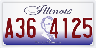 IL license plate A364125